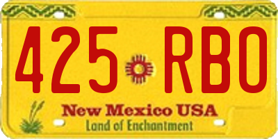 NM license plate 425RBO