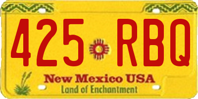NM license plate 425RBQ