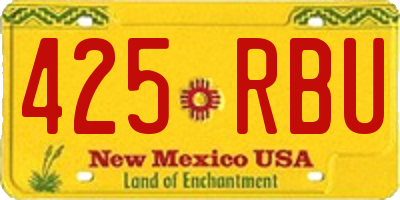 NM license plate 425RBU
