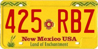 NM license plate 425RBZ