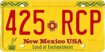 NM license plate 425RCP
