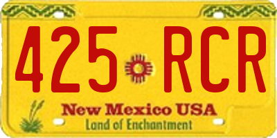 NM license plate 425RCR