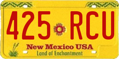 NM license plate 425RCU