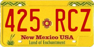 NM license plate 425RCZ
