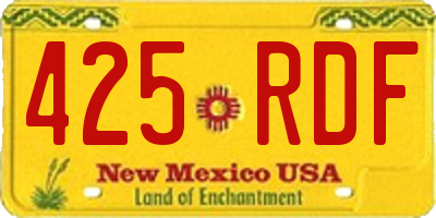 NM license plate 425RDF