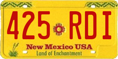 NM license plate 425RDI