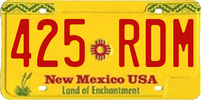 NM license plate 425RDM