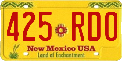 NM license plate 425RDO