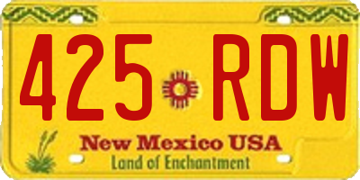 NM license plate 425RDW