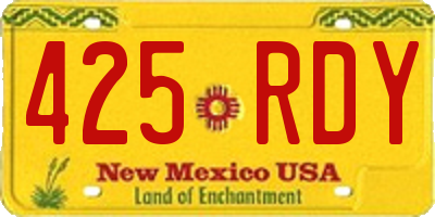 NM license plate 425RDY