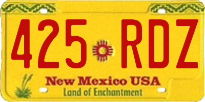NM license plate 425RDZ