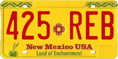 NM license plate 425REB