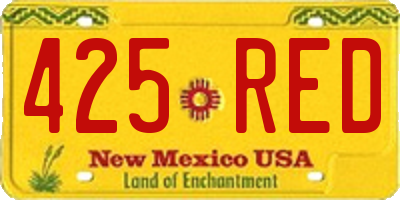 NM license plate 425RED