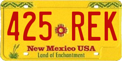 NM license plate 425REK