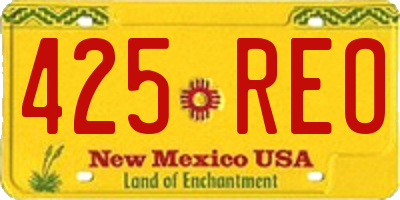 NM license plate 425REO