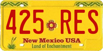 NM license plate 425RES
