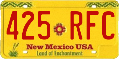 NM license plate 425RFC