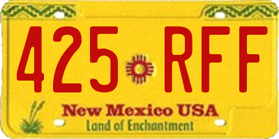 NM license plate 425RFF