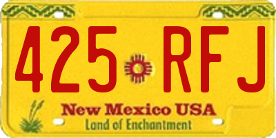 NM license plate 425RFJ