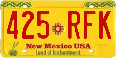 NM license plate 425RFK