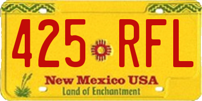 NM license plate 425RFL