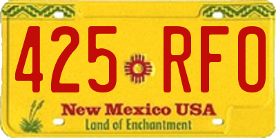 NM license plate 425RFO
