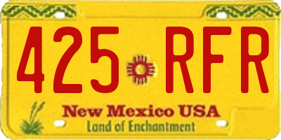 NM license plate 425RFR