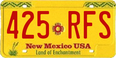 NM license plate 425RFS