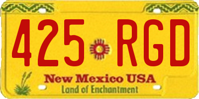 NM license plate 425RGD