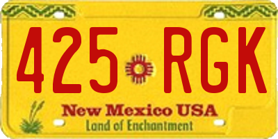 NM license plate 425RGK