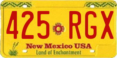 NM license plate 425RGX