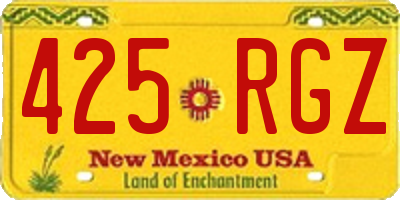 NM license plate 425RGZ