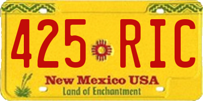NM license plate 425RIC
