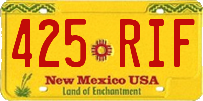 NM license plate 425RIF