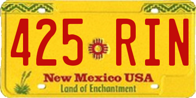NM license plate 425RIN