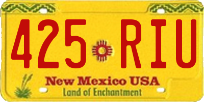NM license plate 425RIU