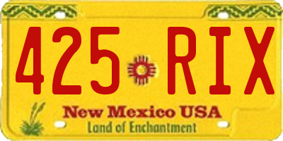 NM license plate 425RIX