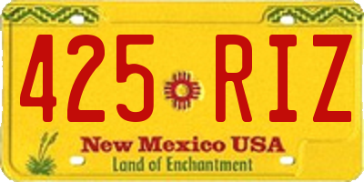 NM license plate 425RIZ