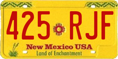 NM license plate 425RJF