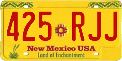 NM license plate 425RJJ