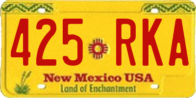 NM license plate 425RKA