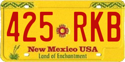 NM license plate 425RKB