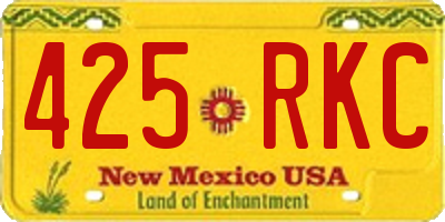 NM license plate 425RKC