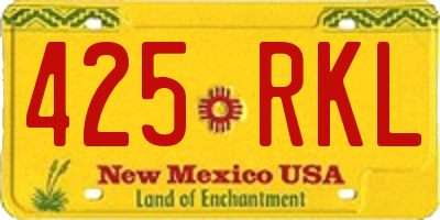 NM license plate 425RKL