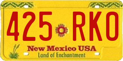 NM license plate 425RKO