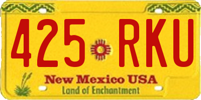 NM license plate 425RKU