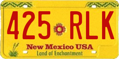 NM license plate 425RLK
