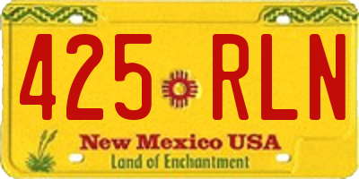 NM license plate 425RLN