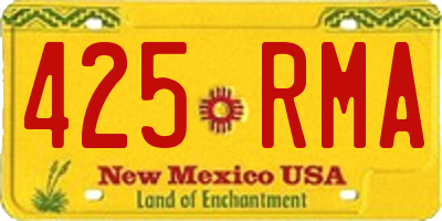 NM license plate 425RMA