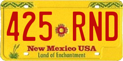 NM license plate 425RND